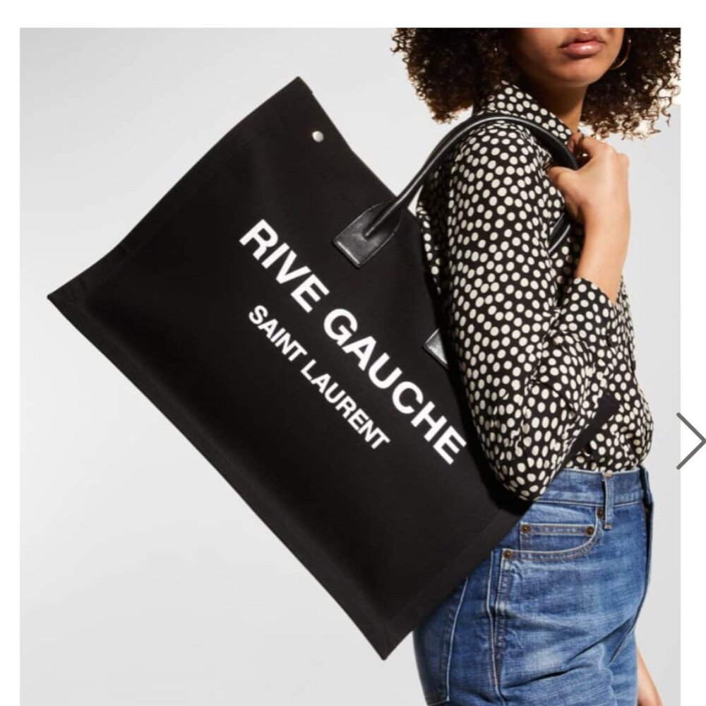 [Saint Laurent] Rive Gauche Tote Bag in Canvas
